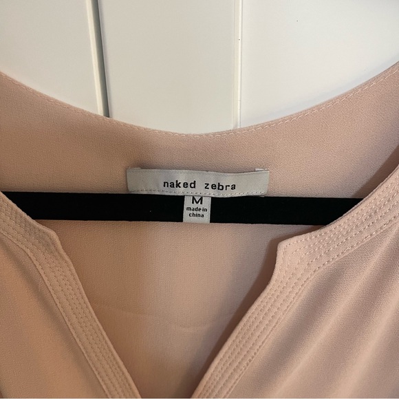 Naked Zebra Blush Pink draped sleeveless top - Picture 7 of 8